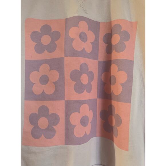PS/LA Los Angeles PacSun Floral Grid Crew Neck Sweatshirt Size Small Oversized - Picture 2 of 5